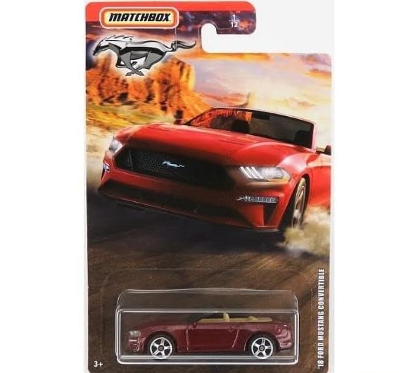 Matchbox Limited Edition Mustang Series Release Set of 3 Diecast Vehicles with a Coupe, Convertible, and Police Cruiser