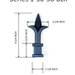 Retrospec Creations 10 Each for 5/8” Plastic Finial Tops for Iron Picket Fence Triad Spear – #50-58