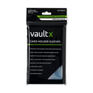 vault x card holder sleeves - polypropylene team bags for rigid toploaders and semi rigid card holders (100pcs)