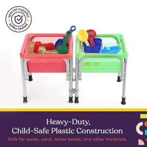 Special Supplies Sensory Activity Table for Kids and Toddlers with 2 Plastic Buckets, Easy Build Frame, and 7 Beach Toys for Interactive, Hands-On Learning Water, Sand, and STEM Play