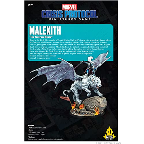 Atomic Mass Games Marvel: Crisis Protocol Malekith Character Pack - Ruler of The Dark Elves! Tabletop Superhero Game, Ages 14+, 2 Players, 90 Minute Playtime, Made