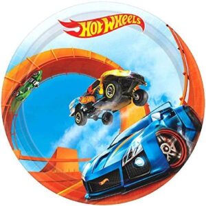 Hot Wheels Wild Racer Party Supplies Bundle Pack includes 24 Dessert Paper Plates