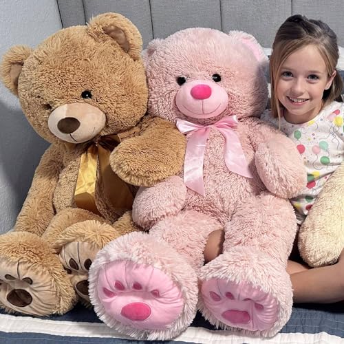 MorisMos Giant Teddy Bear Stuffed Animal, Big Teddy Bear Life Size, 36in Large Teddy Bear Cuddly Soft for Baby Shower, Boys, Girls