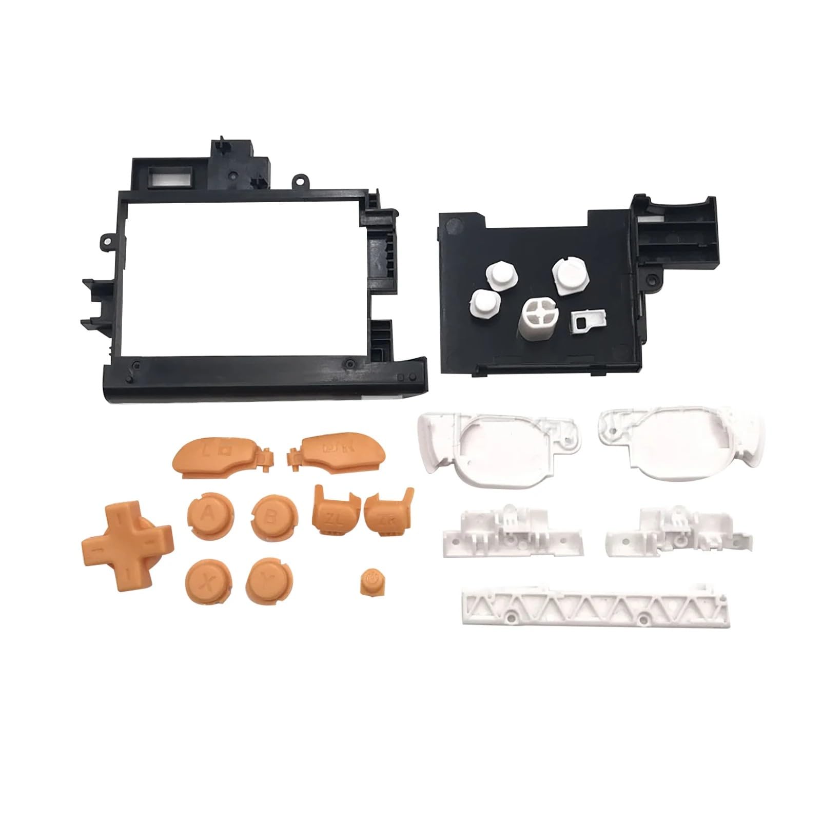 Replacement ZL ZR L R ABXY Trigger D PAD Cross Button Power Home Buttons Set for New 2DS XL LL Console White & Yellow