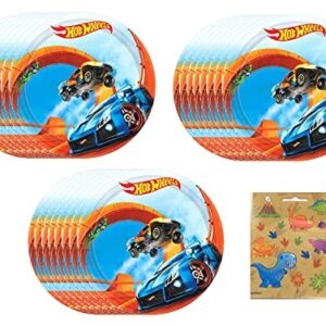 Hot Wheels Wild Racer Party Supplies Bundle Pack includes 24 Dessert Paper Plates