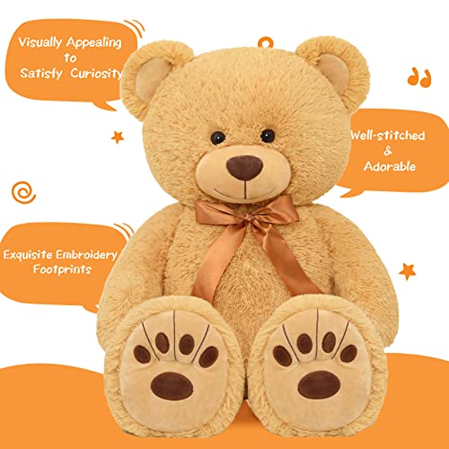 MorisMos Giant Teddy Bear Stuffed Animal, Big Teddy Bear Life Size, 36in Large Teddy Bear Cuddly Soft for Baby Shower, Boys, Girls