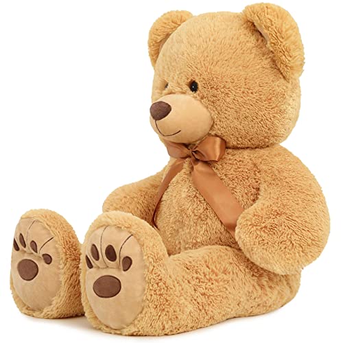 MorisMos Giant Teddy Bear Stuffed Animal, Big Teddy Bear Life Size, 36in Large Teddy Bear Cuddly Soft for Baby Shower, Boys, Girls