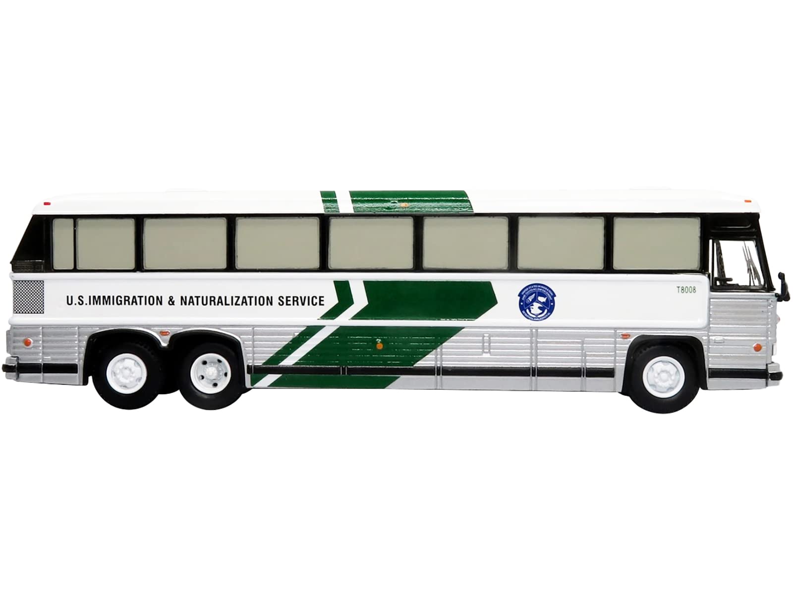 Iconic Replicas MCI MC-12 Coach Classic Bus U.S. Immigration & Naturalization Service Vintage Bus & Motorcoach Collection 1/87 Diecast Model 87-0343