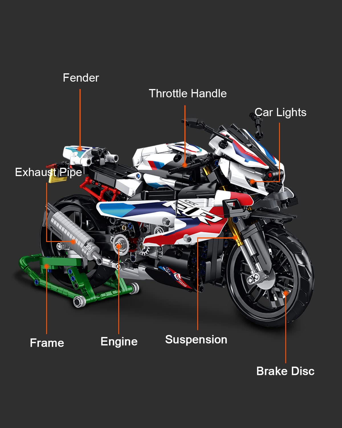 dOvOb Motorcycle 1000 RR Model Building Blocks Set, 912 Pieces Bricks, MOC Toys as Gift for Kids or Adult