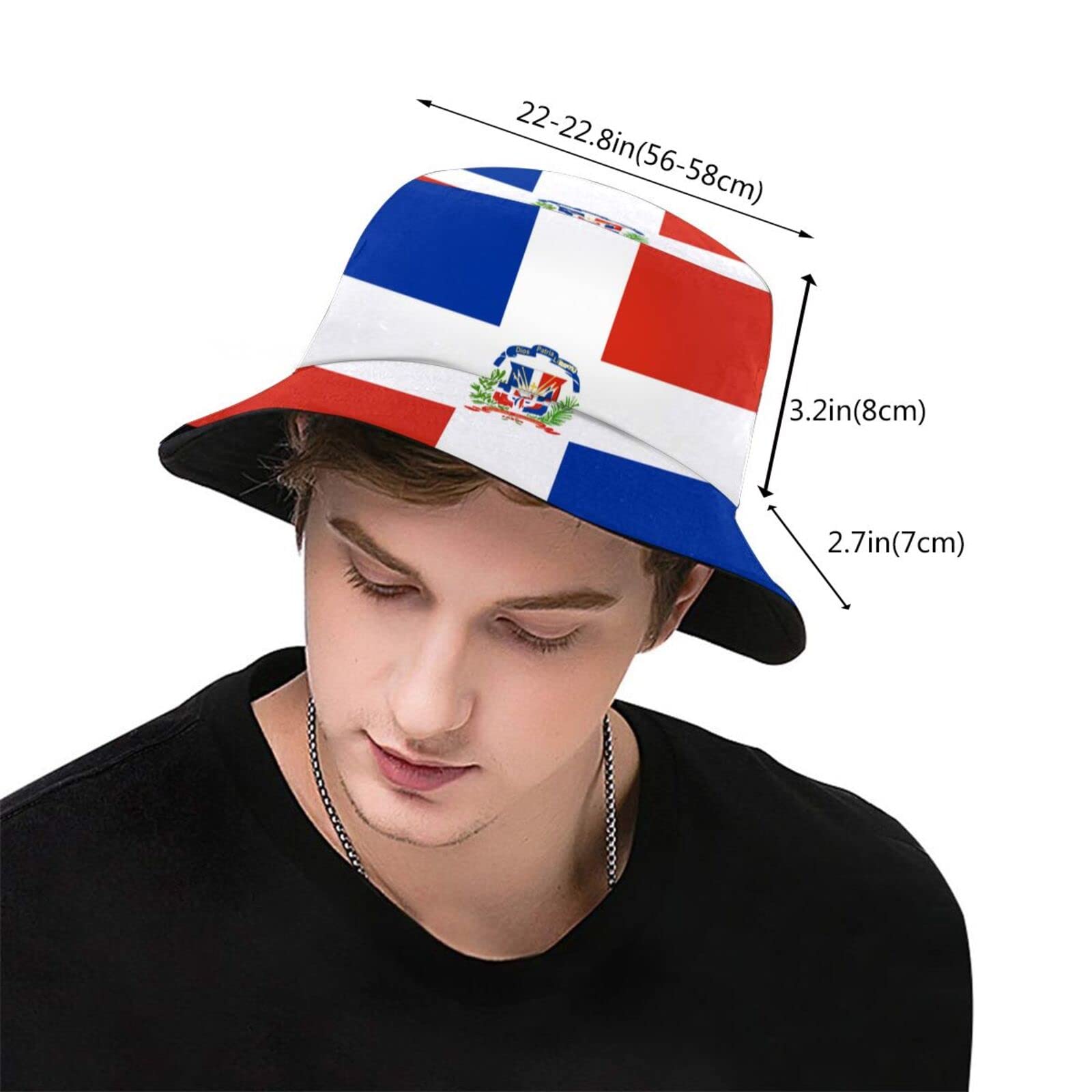 Cute Dominican Flag Bucket Hats Fashion Sun Cap Packable Outdoor Dominican Patriotic Fisherman Hat for Women Men