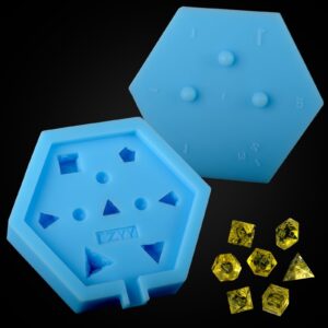 czyy dnd dice mold silicone 7 standard polyhedral sharp edge dice slab mould for d&d, tabletop rpg