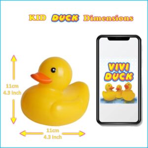 INFANTMOM - Floating Bath Ducks with Temperature Indicator for Toddlers, Safety Bathtub Rubber Shower Swimming Yellow Ducky Toy for Infant, Baby and Kids. Clean and Safe Toy (Kid Duck)