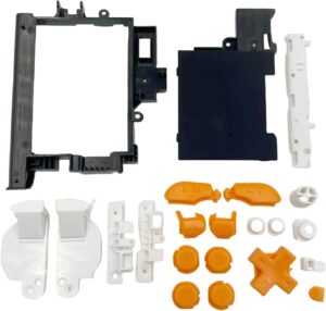 replacement zl zr l r abxy trigger d pad cross button power home buttons set for new 2ds xl ll console white & yellow