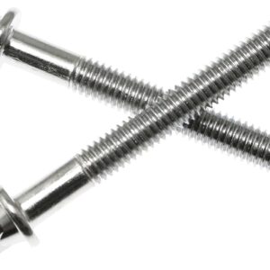 TUOREN Drum Set Hardware 12-Pack Stainless Steel Drum Tight Screw Tension Rods for Percussion Instrument Parts (M6 x50mm)