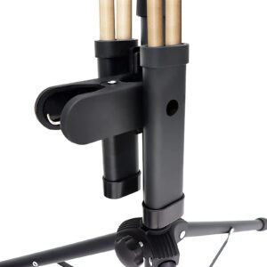 Drumstick Holder, Drum Sticks Holder for Drum Set, Clamp On Drum Stick Holder Clip, Drumstick Grabber, Angle Adjustable, Attaches to Any Cymbal Stand or Tubular Hardware, Holds up to Two Pairs