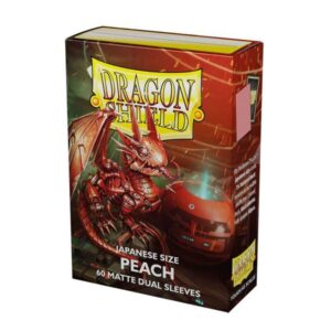 Arcane Tinmen Dragon Shield Sleeves– Matte Japanese: Dual Peach 60CT- Card Sleeves are Smooth & Tough - Compatible with Yugioh & Cardfight Vanguard, Black (AT-15153)