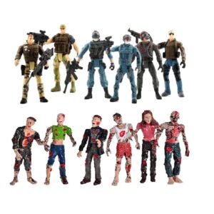 Ai-Fun 12PCS Action Figures Set, Special Force Soldier Figures, Fighting with Zombie Dead and Mercenary Figures Action Figures for Kids (Zombie and Mercenary)