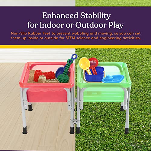 Special Supplies Sensory Activity Table for Kids and Toddlers with 2 Plastic Buckets, Easy Build Frame, and 7 Beach Toys for Interactive, Hands-On Learning Water, Sand, and STEM Play