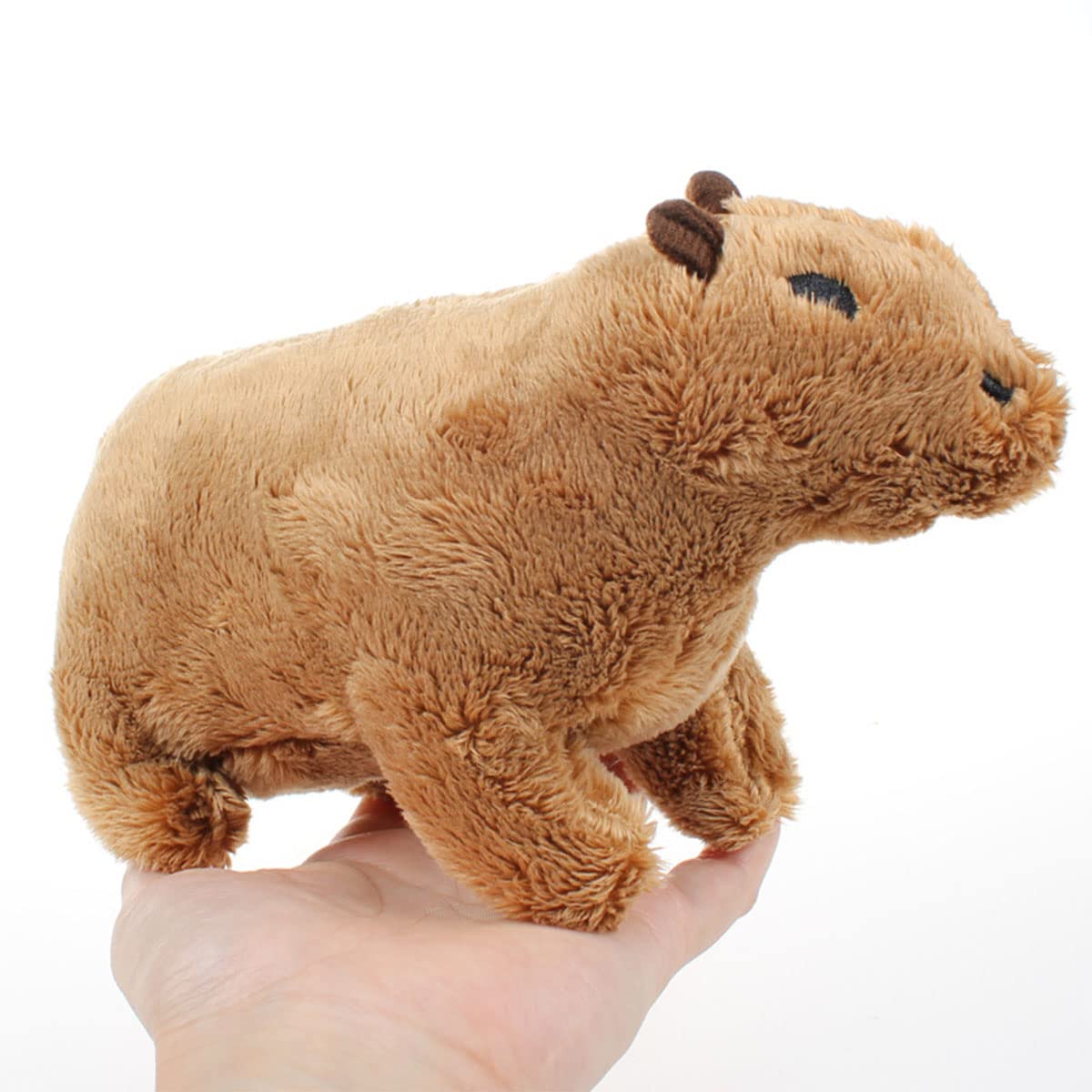 HOTBEST Capybara Rodent Plush Toy, Cute Cartoon Capybara Stuffed Animal, Heal Your Mood, Super Soft Brown Plush Doll Toy Figure, Wild Animals Crawling Plushie Toys for Kids Adult Lovers (Brown)