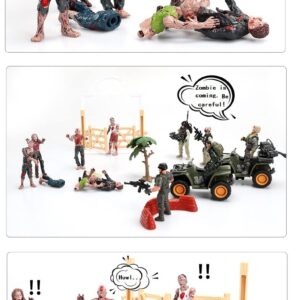 Ai-Fun 12PCS Action Figures Set, Special Force Soldier Figures, Fighting with Zombie Dead and Mercenary Figures Action Figures for Kids (Zombie and Mercenary)