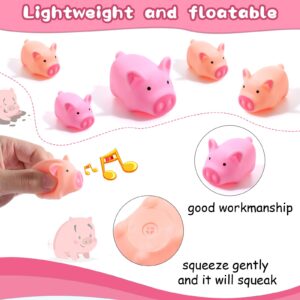 100 Pieces Mini Rubber Bath Pig Float Pigs Mini Rubber Pigs Bulk Rubber Piggy Bath Toys for Pig Themed Baby Shower Birthday Party Favors, Nude Color, Pink (Nude Color, Pink, Pig)