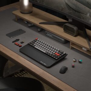 Hexgears PowerBlade X1 Pro Wireless Mechanical Keyboard, 3-Mode Connectivity, 65% Gaming Keyboard, Double-Shot PBT Pudding Keycaps, Hot-Swappable Kailh Box Switches, N-Key Rollover, Wrist Rest