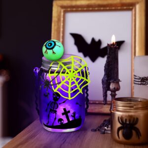 Halloween Crafts Activities For Kids Ages 4-12 ,3 pcs Glass Mason Jar for School Halloween Art Activities,Classroom Prizes,Halloween Craft Supplies,DIY Lantern Jar for Gifts Halloween Party Favors