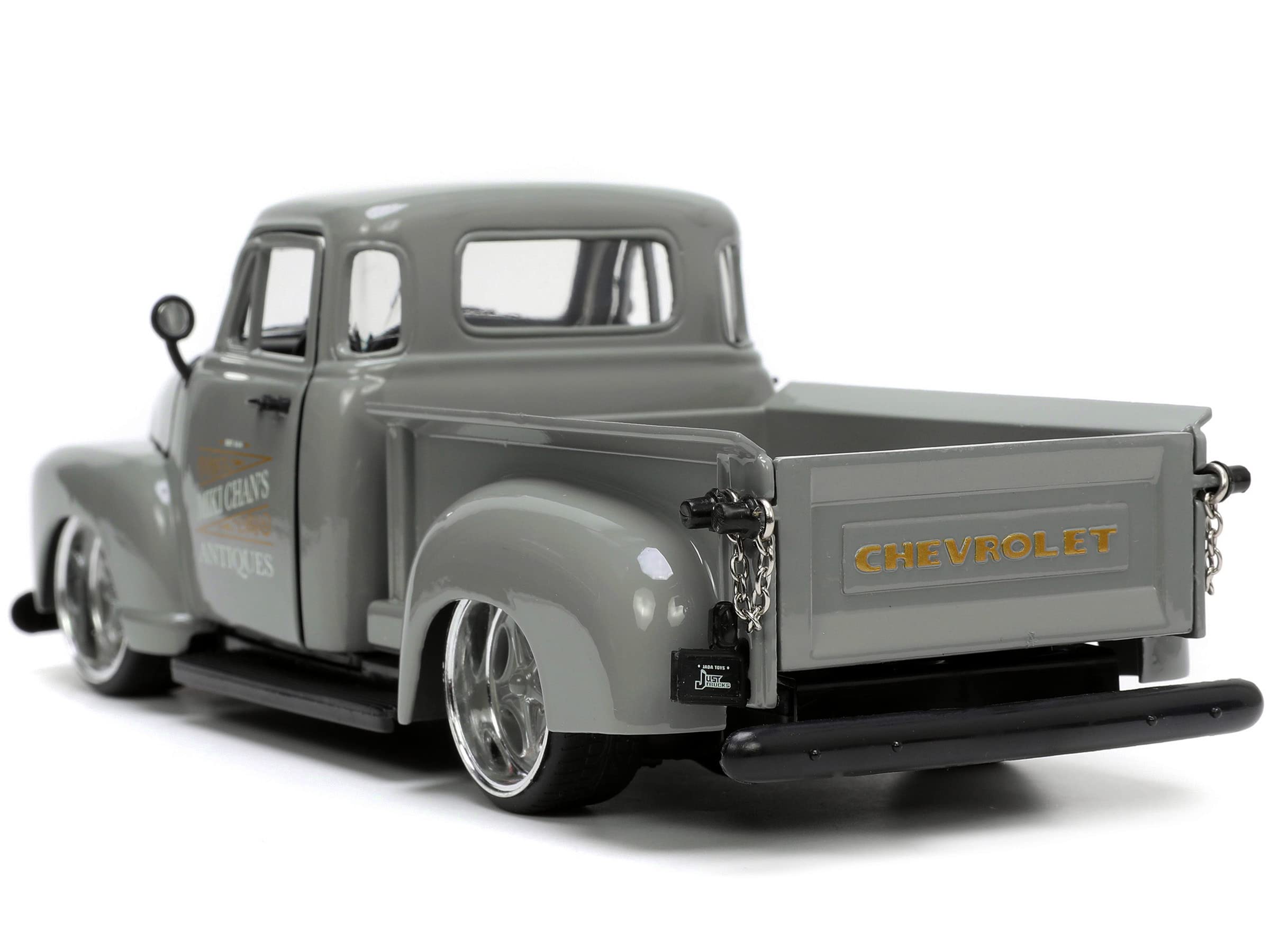 Jada Toys Just Trucks 1:24 1953 Chevy Pickup Die-cast Car Gray with Tire Rack, Toys for Kids and Adults