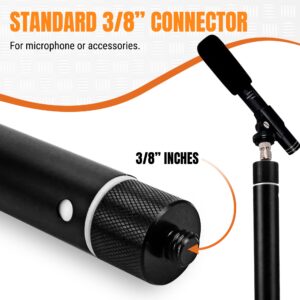 iOgrapher Microphone Boom Pole - Handheld Boom Pole Holder & Adjustable Microphone Mount - Compact & Extendable Pole Mount with Maximum Reach 1.5m (59")