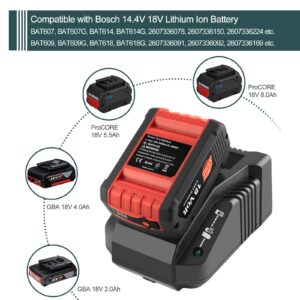 UGLOEY BC660 BC1880 3.5A Replacement Charger for Bosch 14.4V-18V Lithium Battery BAT619G, BAT619, BAT609G, BAT609, BAT618, BAT618G, BAT610G BAT614 Charger for BC660 GAL1860CV GAL18V-40 AL1820CV