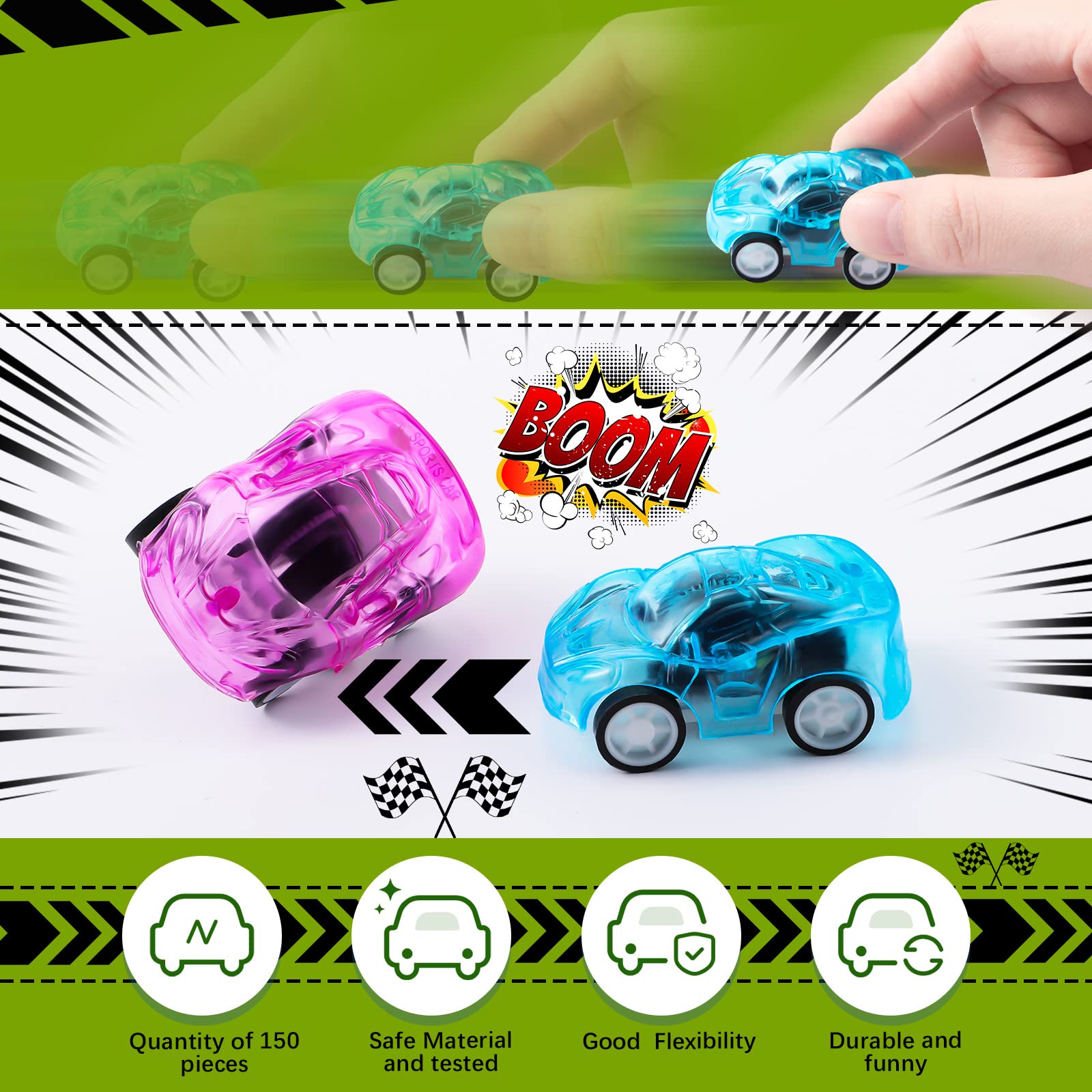 Leitee 150 Pack Mini Pull Back Car Bulk Birthday Party Favors Carnival Prizes Racing Vehicles Pull Back Car for Goodie Bag Stuffers Classroom Exchange Gifts(Stylish Style)