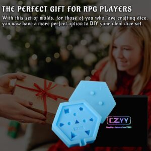 CZYY DND Dice Mold Silicone 7 Standard Polyhedral Sharp Edge Dice Slab Mould for D&D, Tabletop RPG