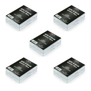 bcw 25 card slider boxes - 10 pack | trading card storage box | sturdy, stackable, crystal-clear design for magic the gathering, football, basketball, baseball | card case