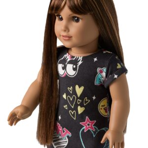 American Girl Truly Me 18-inch Doll #122 with Brown Eyes, Dark-Brown Hair w/Highlights, Tan Skin, T-shirt Dress, For Ages 6+