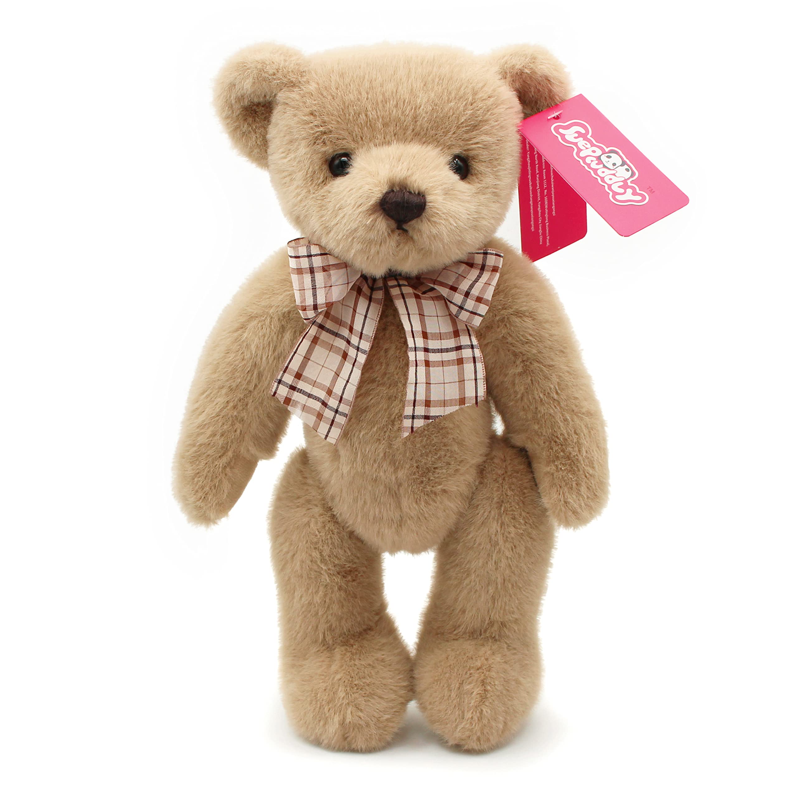 suepcuddly 13" Jointed Teddy Bear Stuffed Animal for Girl,Boy,Baby Cute Plush Toy/Light Brown