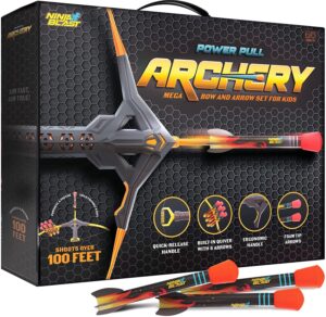 kids bow and arrow archery set - coolest toys for boys age 6, 7, 8, 9, 10, 11 & 12 year old boy gifts - cool boy toys birthday gift - best outdoor kid sports play toy