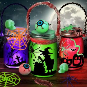 halloween crafts activities for kids ages 4-12 ,3 pcs glass mason jar for school halloween art activities,classroom prizes,halloween craft supplies,diy lantern jar for gifts halloween party favors