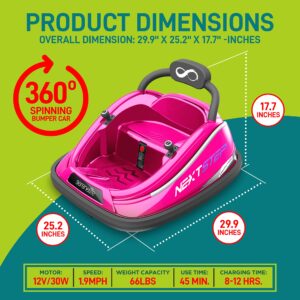 Jovial Electric Bumper Car for Kids - 12V Rechargeable Battery Powered Ride On Vehicle for Toddlers w/ 2 Driving Modes, Safety Belt, Remote Control, LED Lights, 360 Degree Spin, Dual Joystick