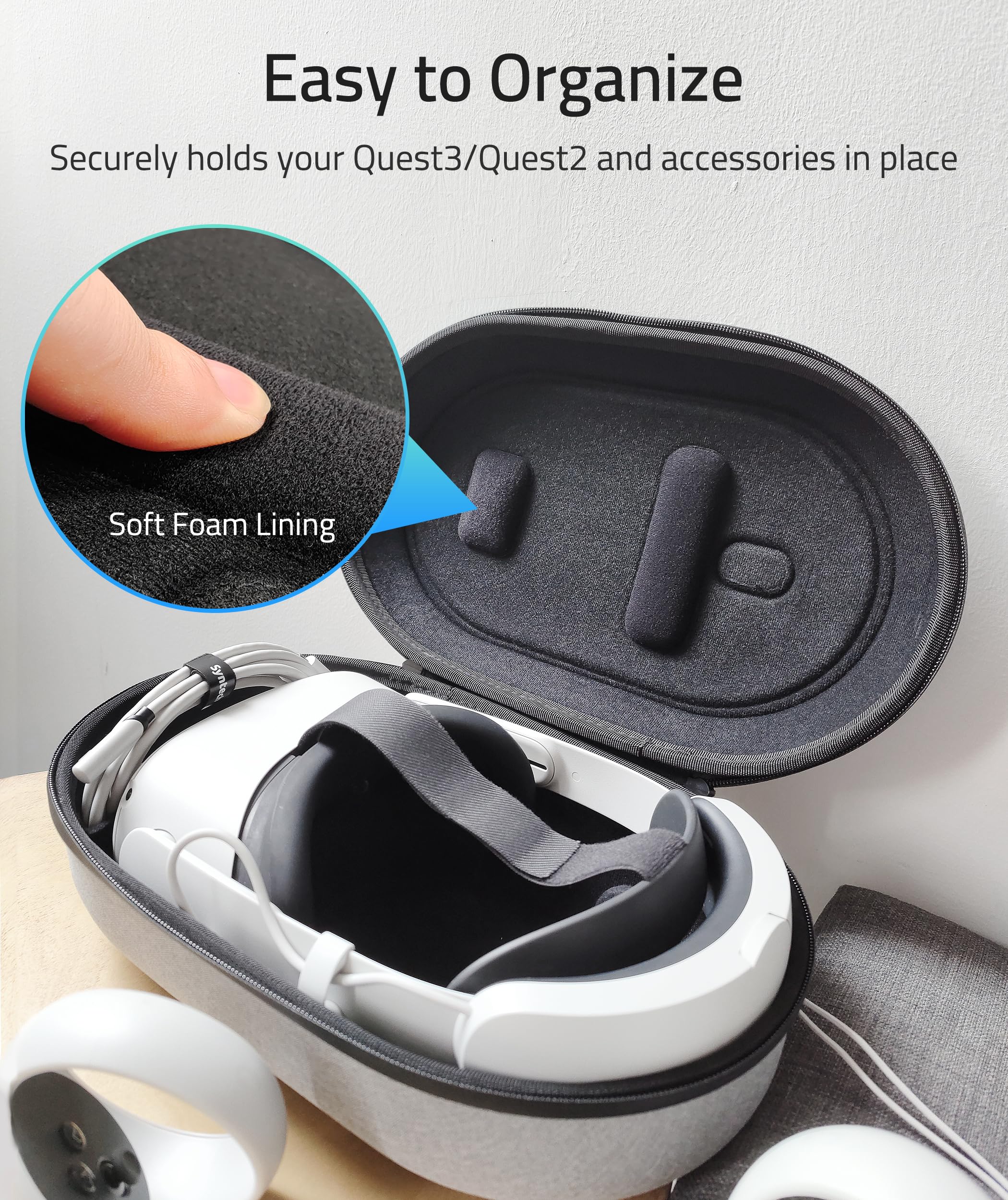 Syntech Hard Carrying Case with 20FT/6M Link Cable Compatible with Oculus/Meta Quest2