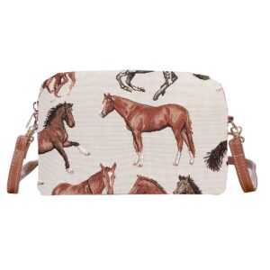 signare tapestry small crossbody bag for women pouch bag with running horse (hpbg-rhor)