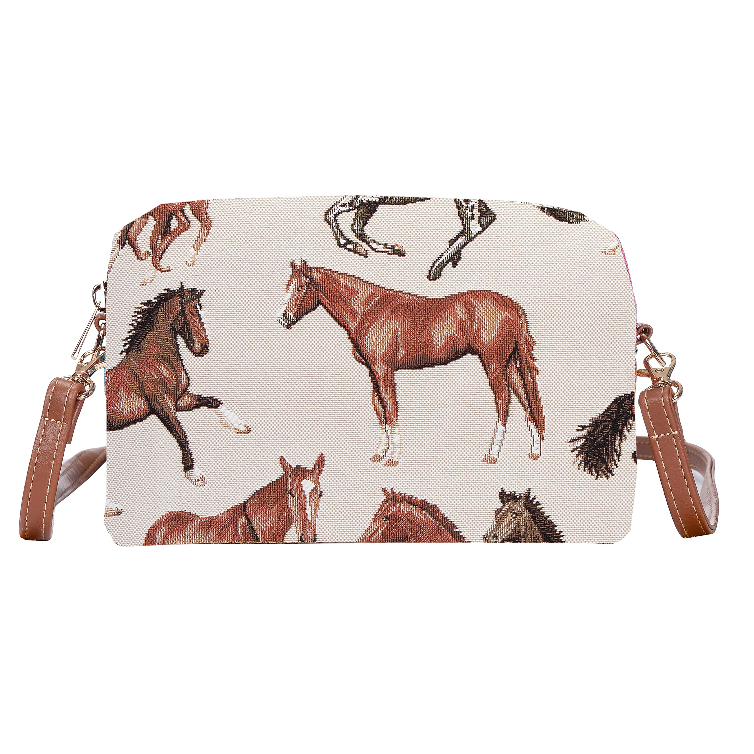 Signare Tapestry Small Crossbody Bag for Women Pouch Bag with Running Horse (HPBG-RHOR)