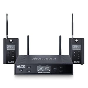 Alto Professional Stealth MKII-UHF Stereo Wireless Audio System for Active Speakers with Transmitter and 2 Receivers, 2 XLR Ins, Expandable