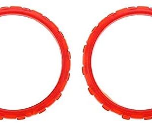 2PCS Plastic Thumbstick Rings Custom Accent Rings for PS5 Controller Replacement (Red)