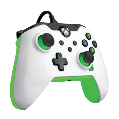 PDP Wired Controller Neon White for Xbox Series X|S, Gamepad, Wired Video Game Controller, Gaming Controller, Xbox One, Officially Licensed - Xbox Series X