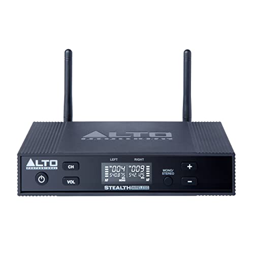 Alto Professional Stealth MKII-UHF Stereo Wireless Audio System for Active Speakers with Transmitter and 2 Receivers, 2 XLR Ins, Expandable