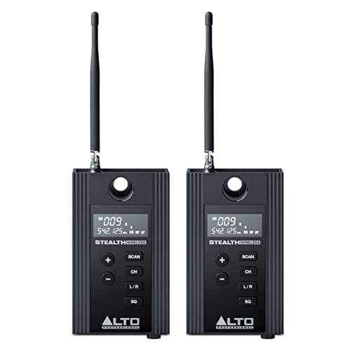 Alto Professional Stealth MKII-UHF Stereo Wireless Audio System for Active Speakers with Transmitter and 2 Receivers, 2 XLR Ins, Expandable