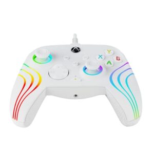 PDP Gaming Afterglow™ Wave Enhanced Wired Controller for Xbox Series X|S, Xbox One and Windows 10/11 PC, advanced gamepad video game controller, Officially Licensed by Microsoft for Xbox, White