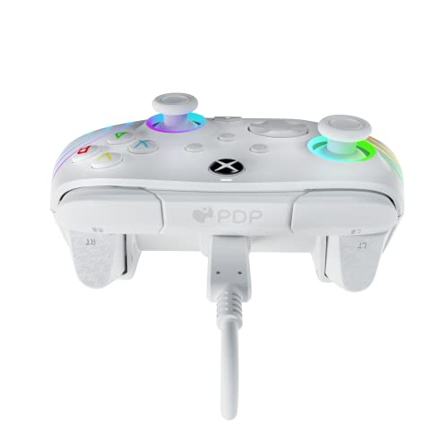 PDP Gaming Afterglow™ Wave Enhanced Wired Controller for Xbox Series X|S, Xbox One and Windows 10/11 PC, advanced gamepad video game controller, Officially Licensed by Microsoft for Xbox, White