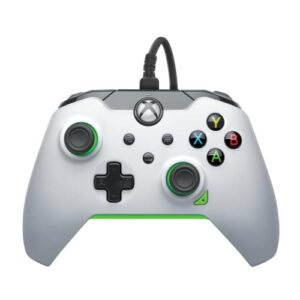 pdp wired controller neon white for xbox series x|s, gamepad, wired video game controller, gaming controller, xbox one, officially licensed - xbox series x