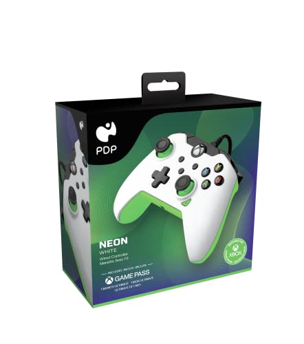 PDP Wired Controller Neon White for Xbox Series X|S, Gamepad, Wired Video Game Controller, Gaming Controller, Xbox One, Officially Licensed - Xbox Series X